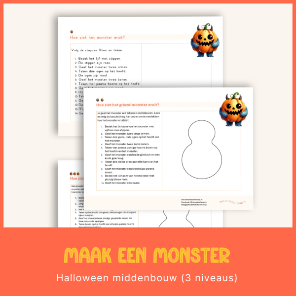 Begrijpend lezen - Maak een monster (Halloween)