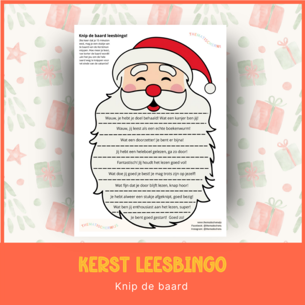 Kerst leesbingo - Knip de baard